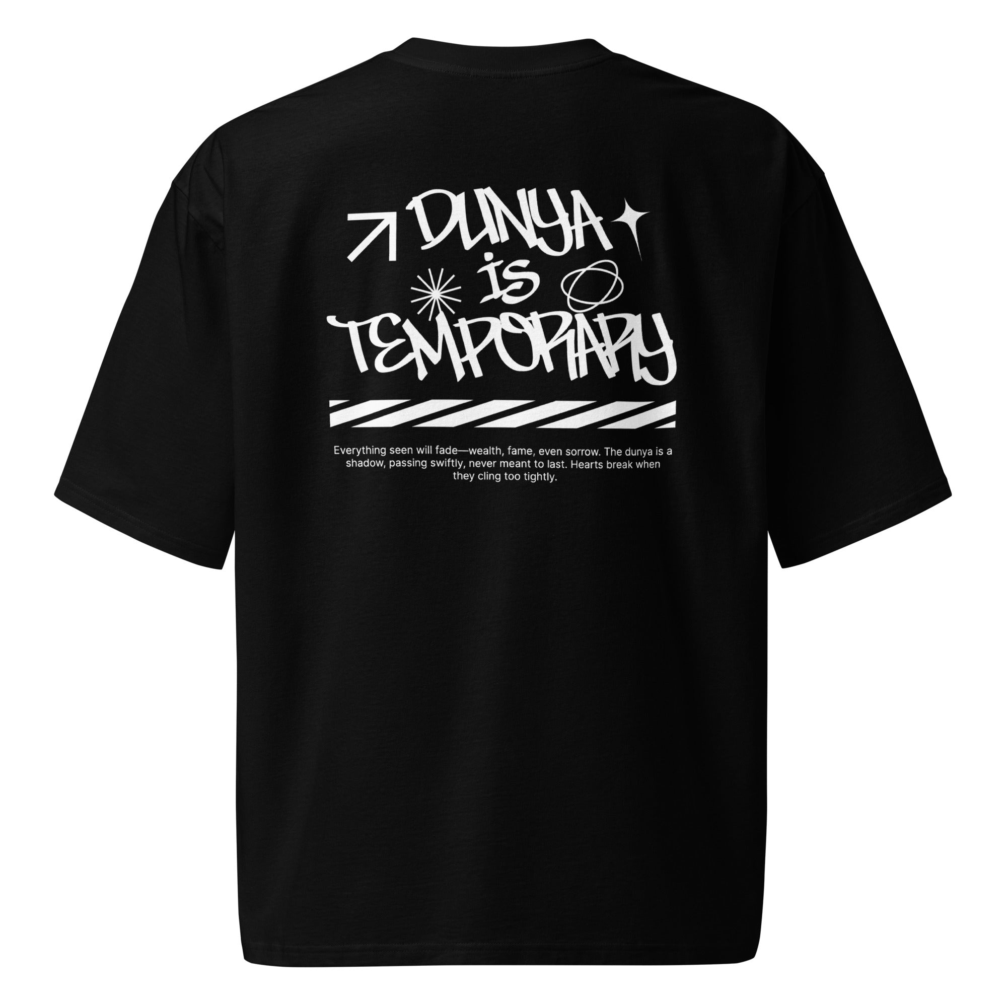 Oversized Heavyweight T-Shirt – Dunya is Temporary (Islam Collection)