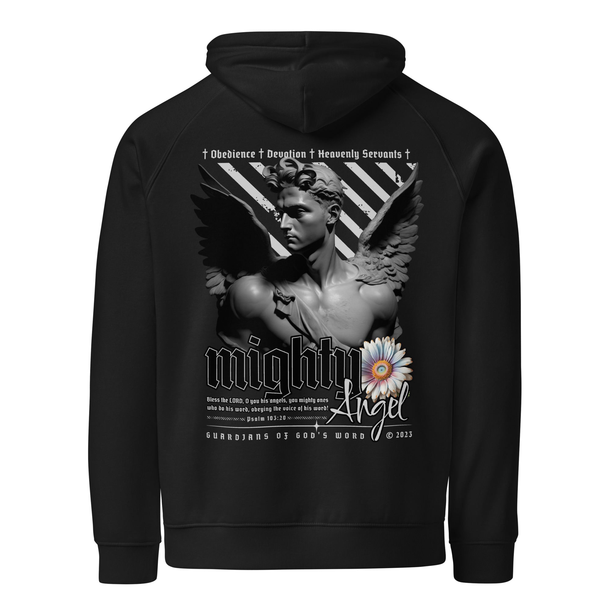 Mighty Angel – Unisex Eco Raglan Hoodie