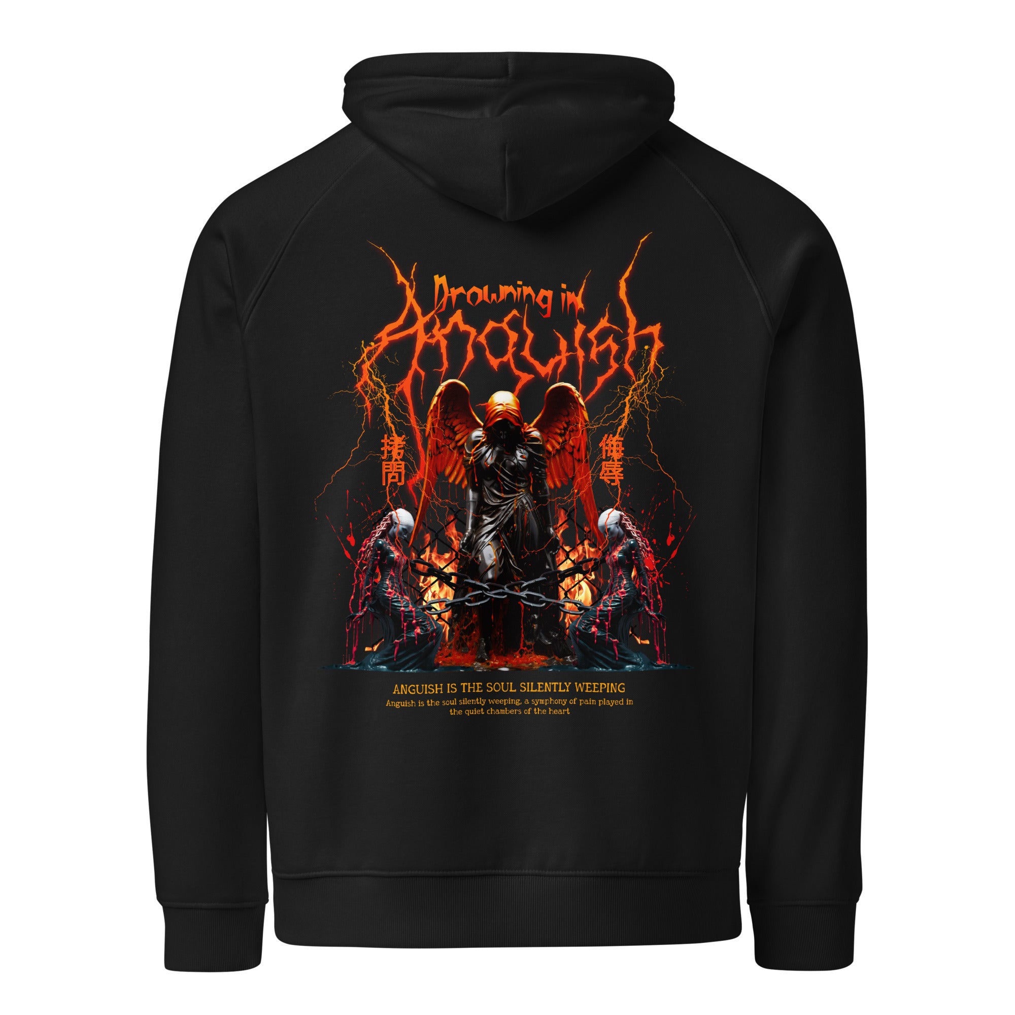 Drowning in Anguish – Unisex Eco Raglan Hoodie