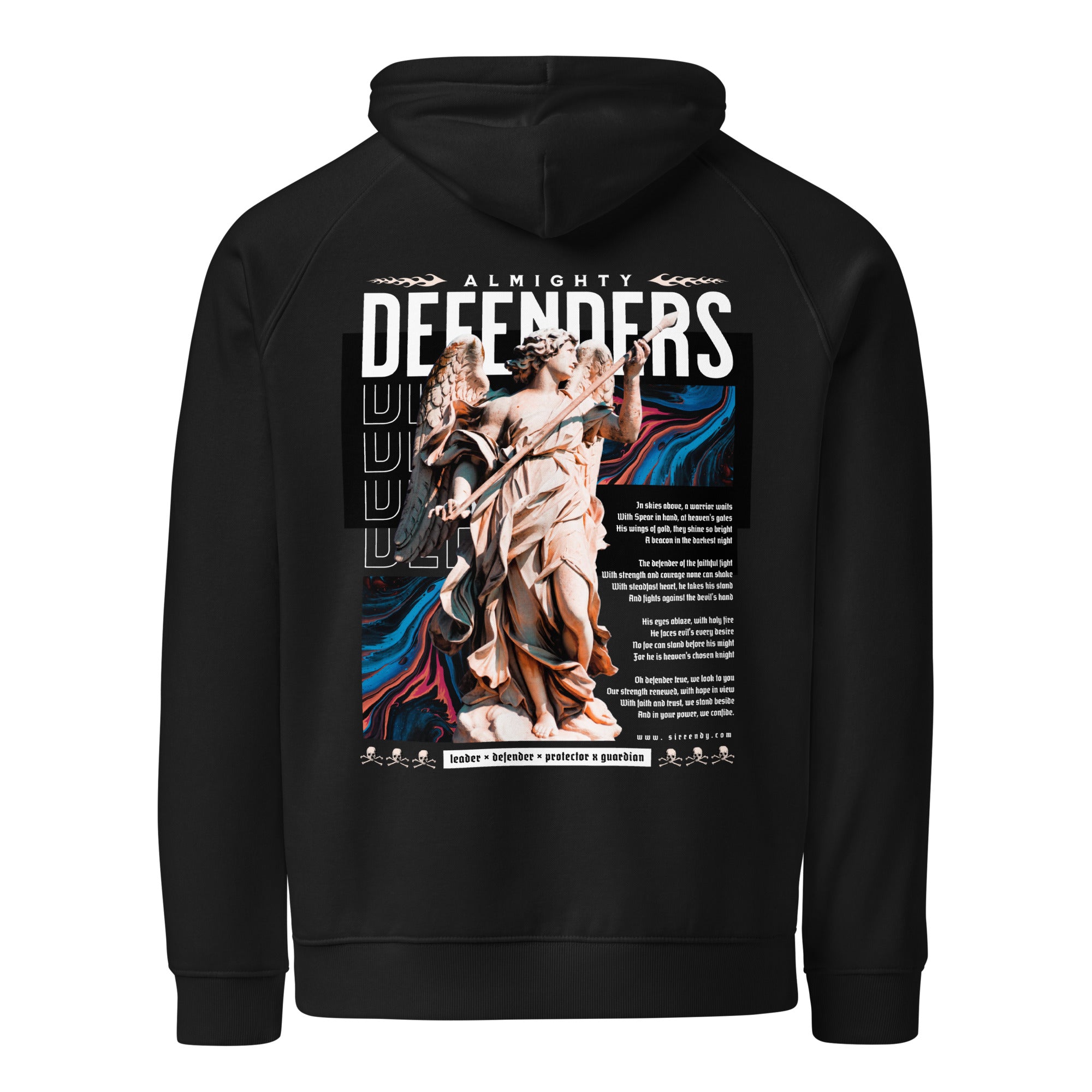 Almighty Defenders – Unisex Eco Raglan Hoodie