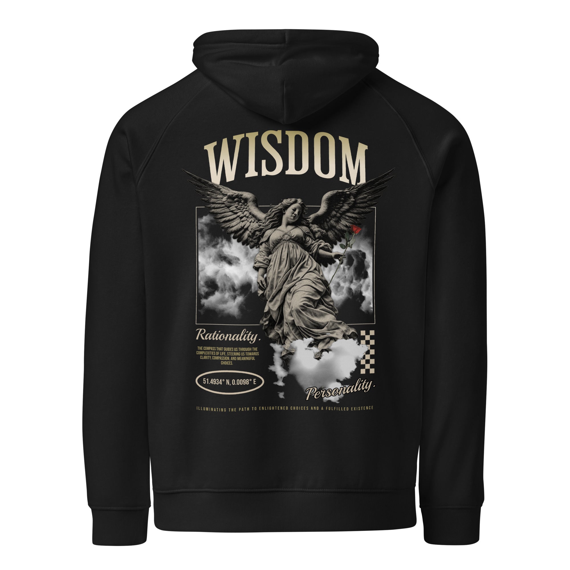 Wisdom Unisex Eco Raglan Hoodie