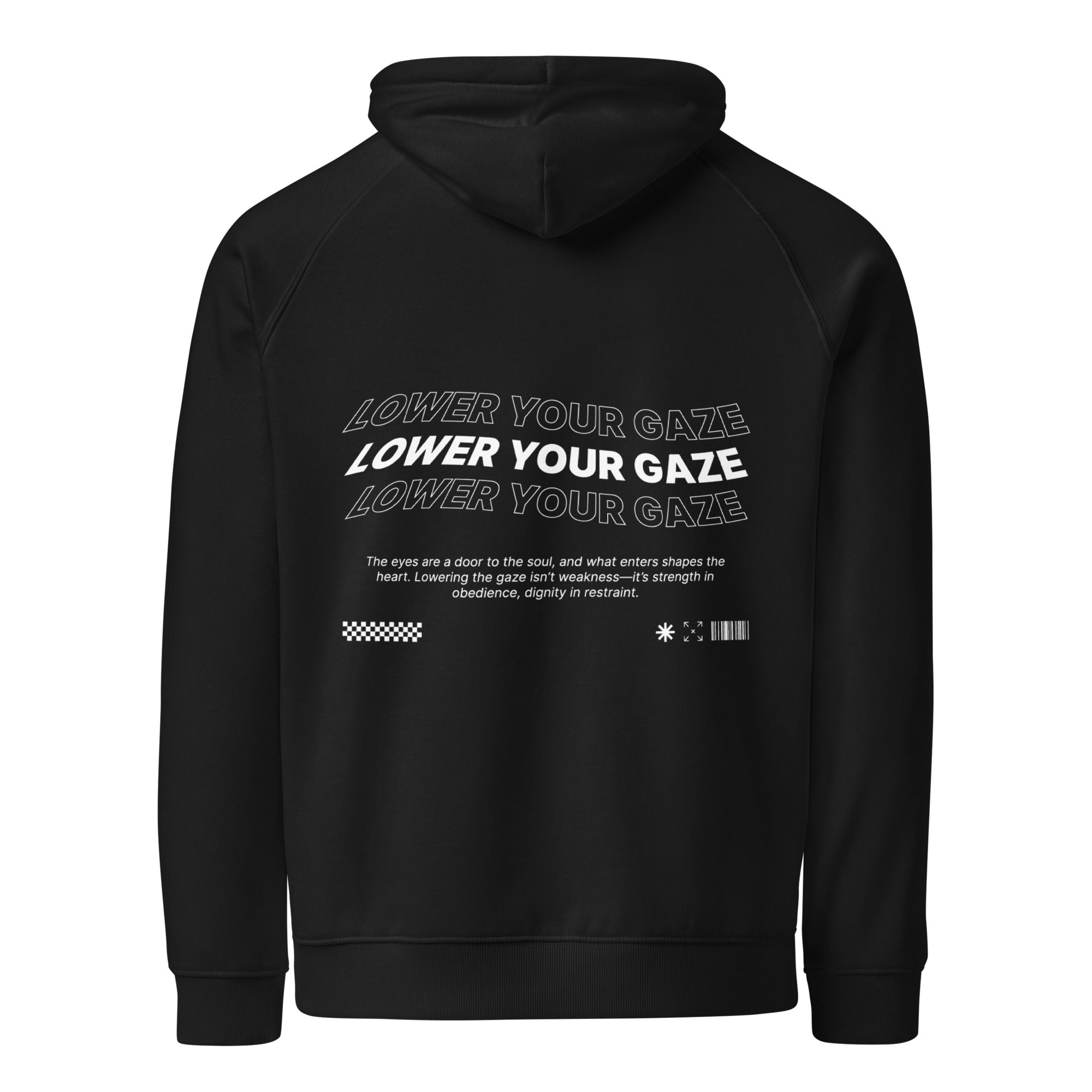 Unisex Eco Raglan Hoodie – Lower Your Gaze (Islam Collection)