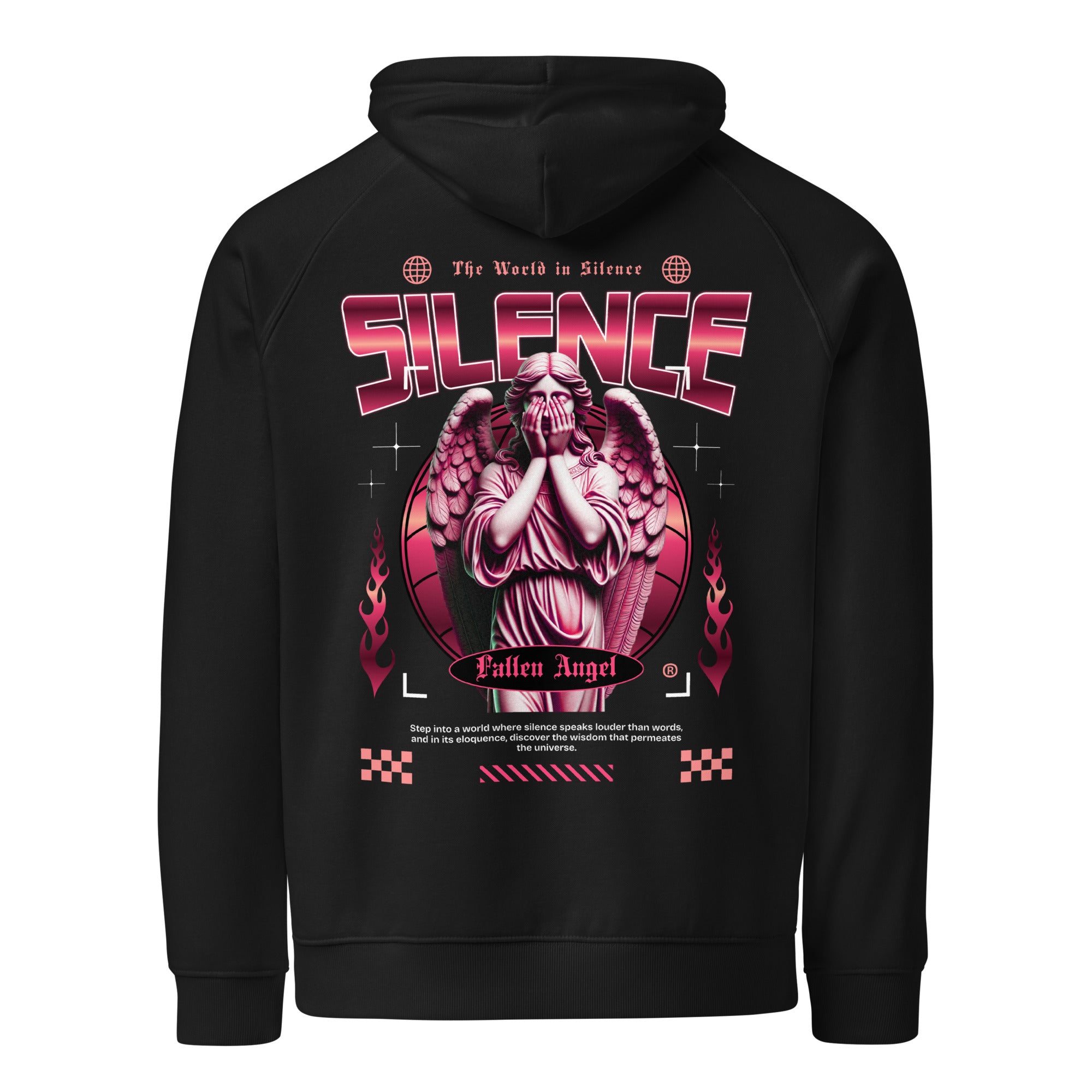 Silence Fallen Angel – Unisex Eco Raglan Hoodie