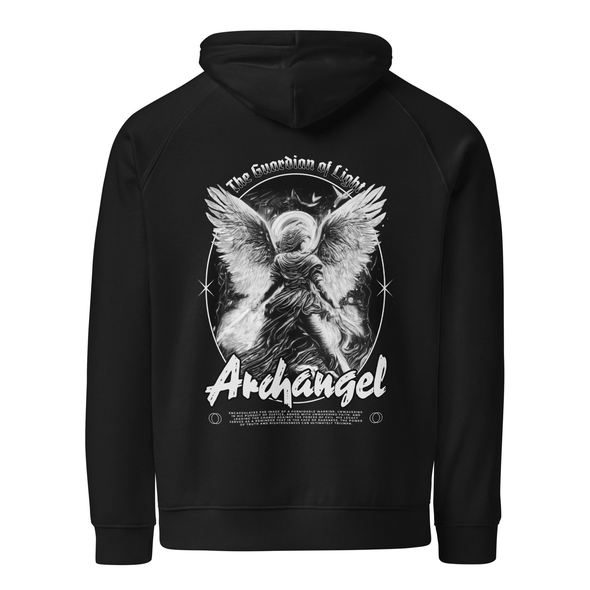 Unisex Eco Raglan Hoodie – Archangel: Guardian of Light